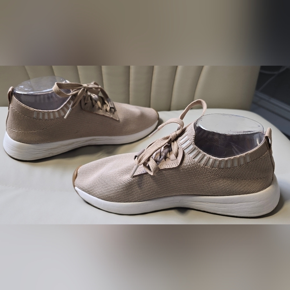 Nautica Shoes Womens 9 Zyla Knitted Low Top Lace Up Sneakers Beige Mesh Fabric - Picture 6 of 13